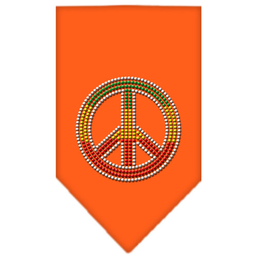 Rasta Peace Rhinestone Bandana Orange Small